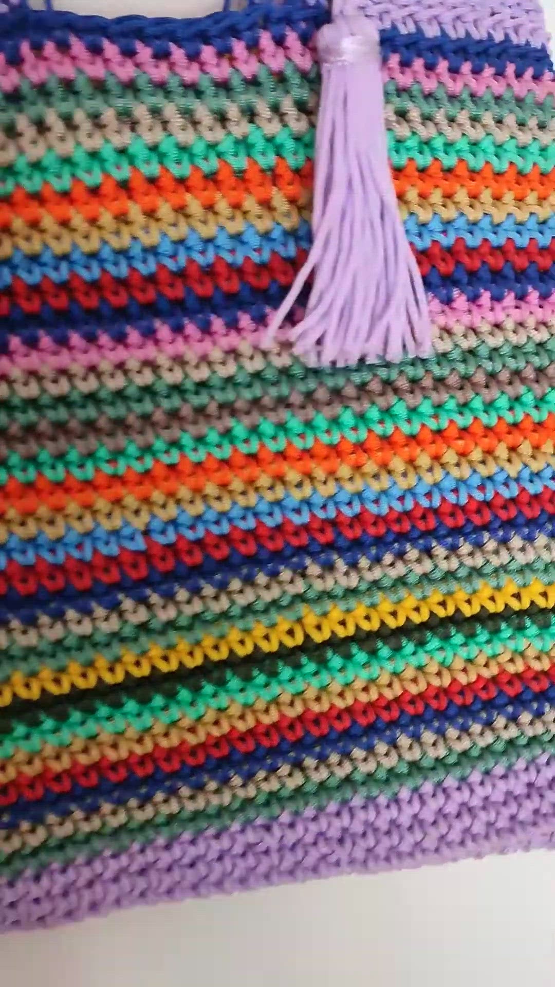 Crochet Rope Net Bag Boho Chic Large pride