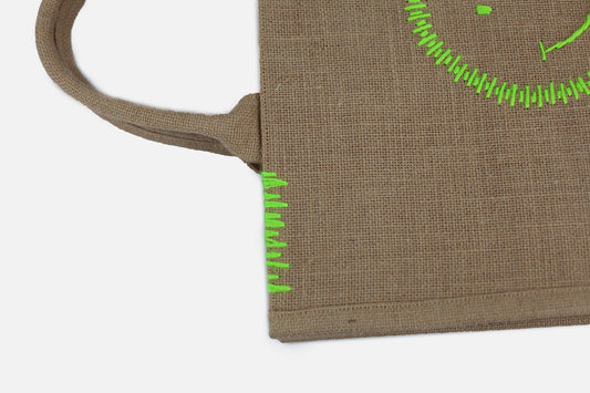 Joyful Smiley Cabas Jute Summer Bag - Sustainable and Stylish - berberlifeshop
