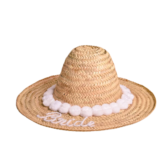Bridal Bliss Personalized Handmade Straw Sun Hat