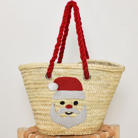 Santa's Sack Handwoven Chrismas Straw Bag