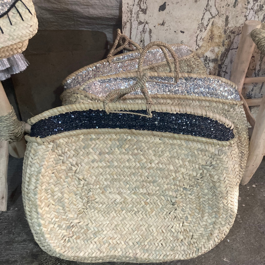 Sequin one-line large bag can be customized with embroidery - berberlifeshop