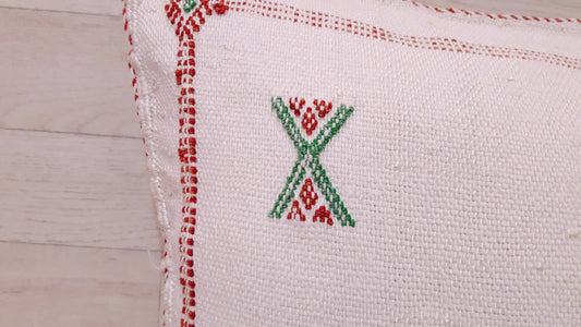 Moroccan Handmade Sabra Silk Cactus Pillow Cover White - berberlifeshop