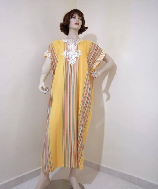 Stripe fresh summer Moroccan tradi dress caftan gandoura - berberlifeshop