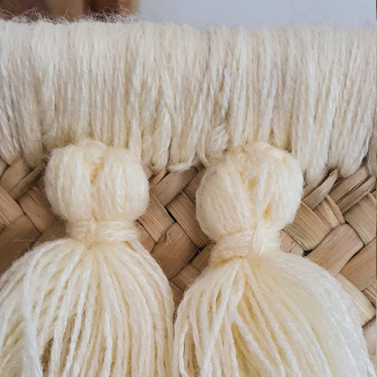 V Tassel large straw bags with leather handles - berberlifeshop