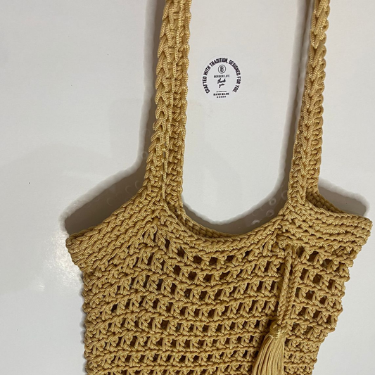 Crochet Rope Net Bag Boho Chic Large Rectangular