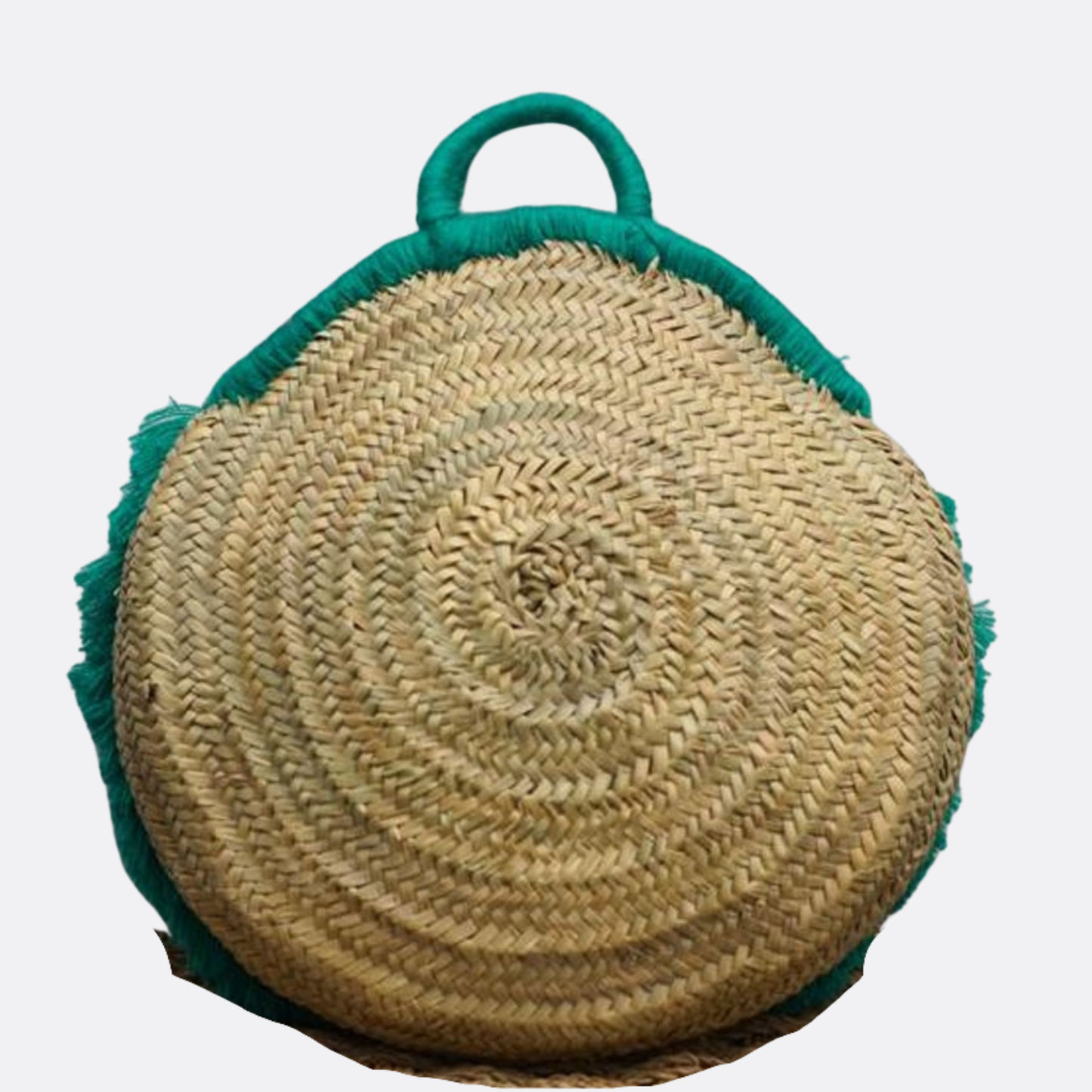 Round Moroccan Straw Beach hand Bag with Tassels - berberlifeshop