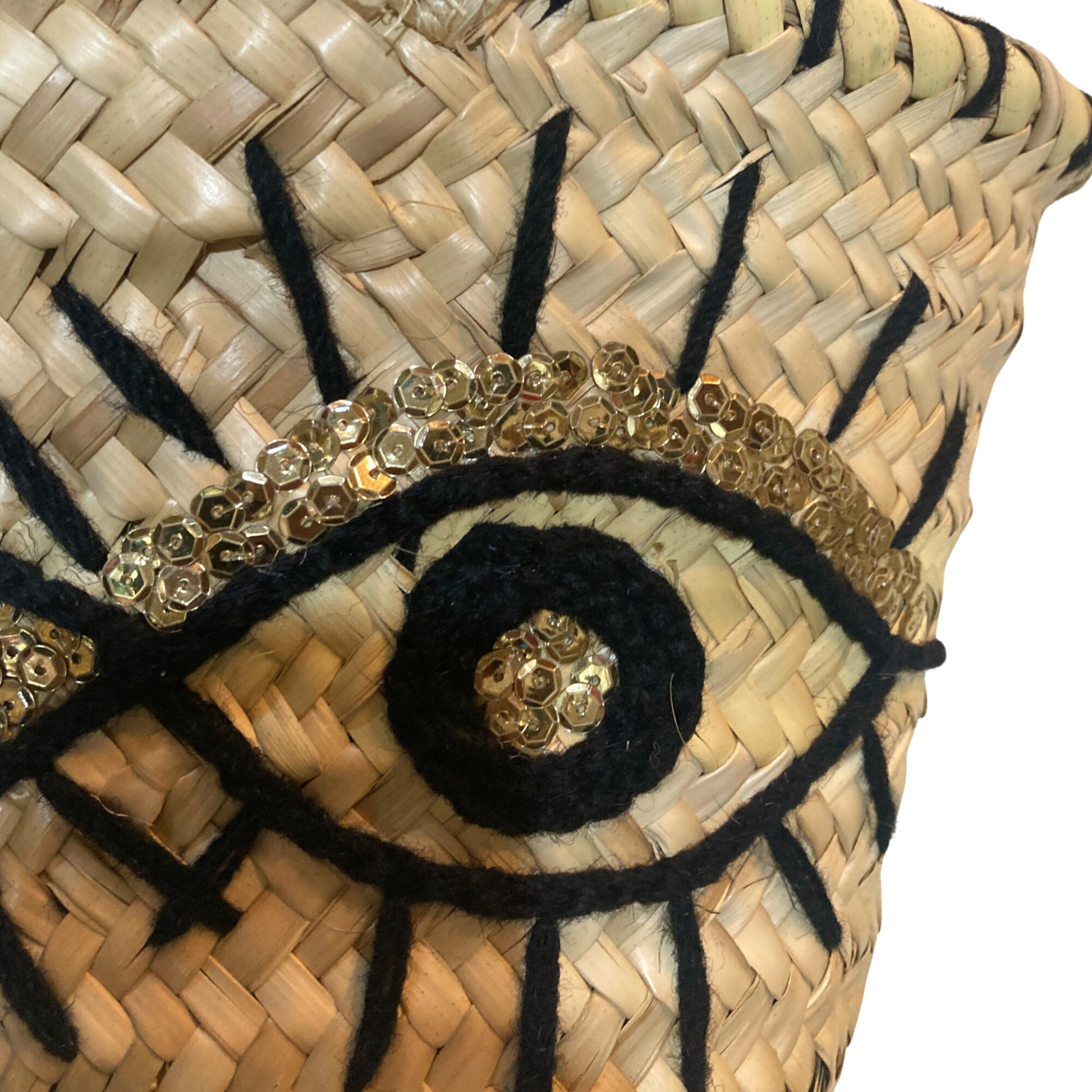 Wink Embroidered Sequins Straw Bag - berberlifeshop