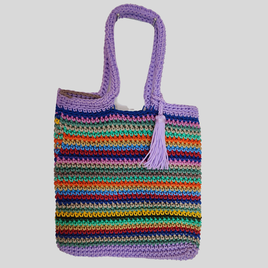 Crochet Rope Net Bag Boho Chic Large pride