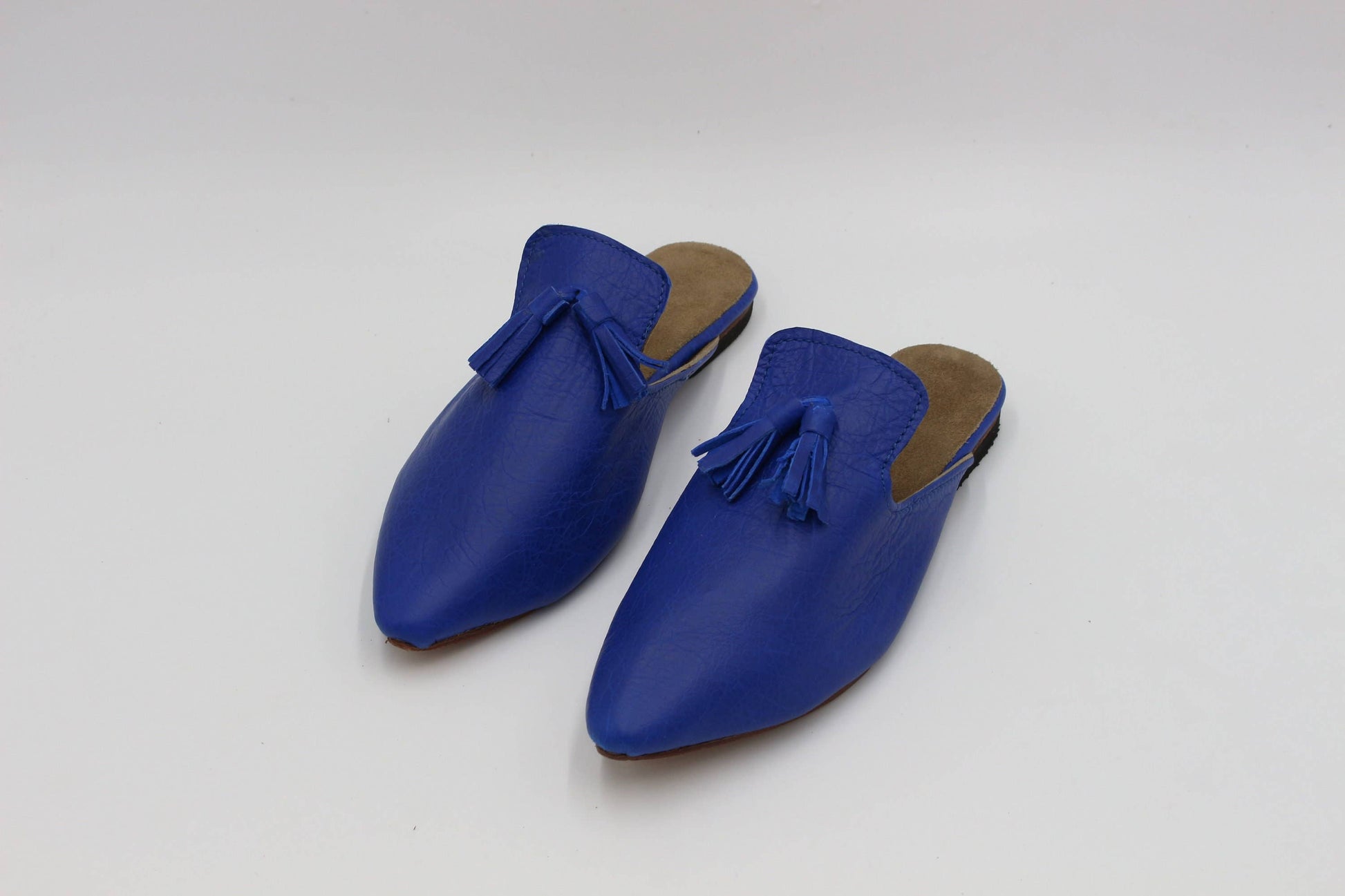 Moroccan Womens leather mules Multi Colors with Tassels - berberlifeshop