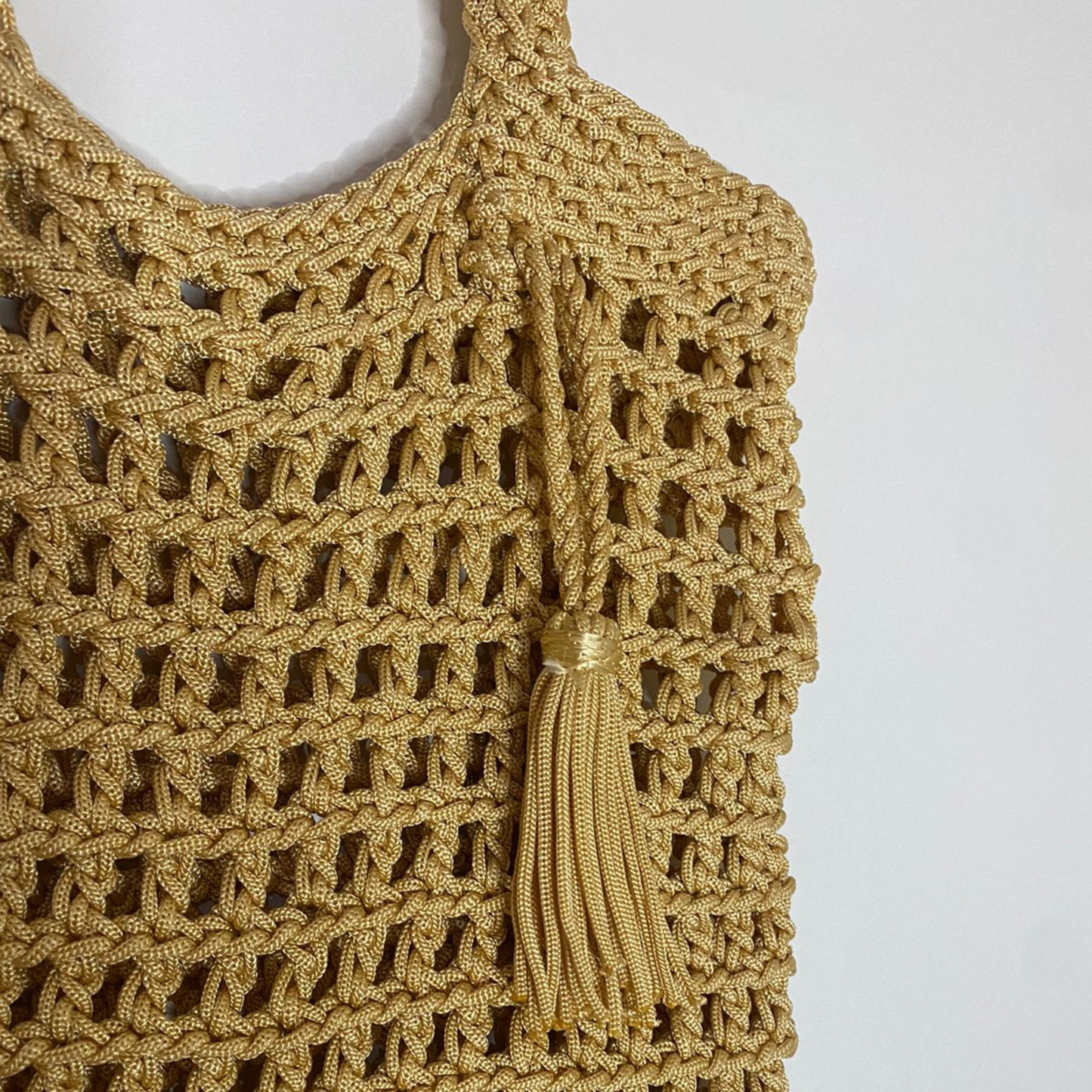 Crochet Rope Net Bag Boho Chic Large Rectangular