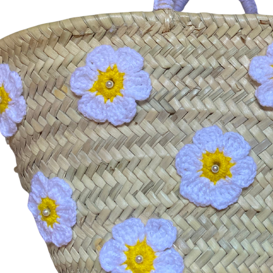 Daisy Embroidered Straw Bag - berberlifeshop