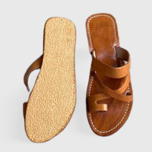 Stripes leather Sandal - berberlifeshop