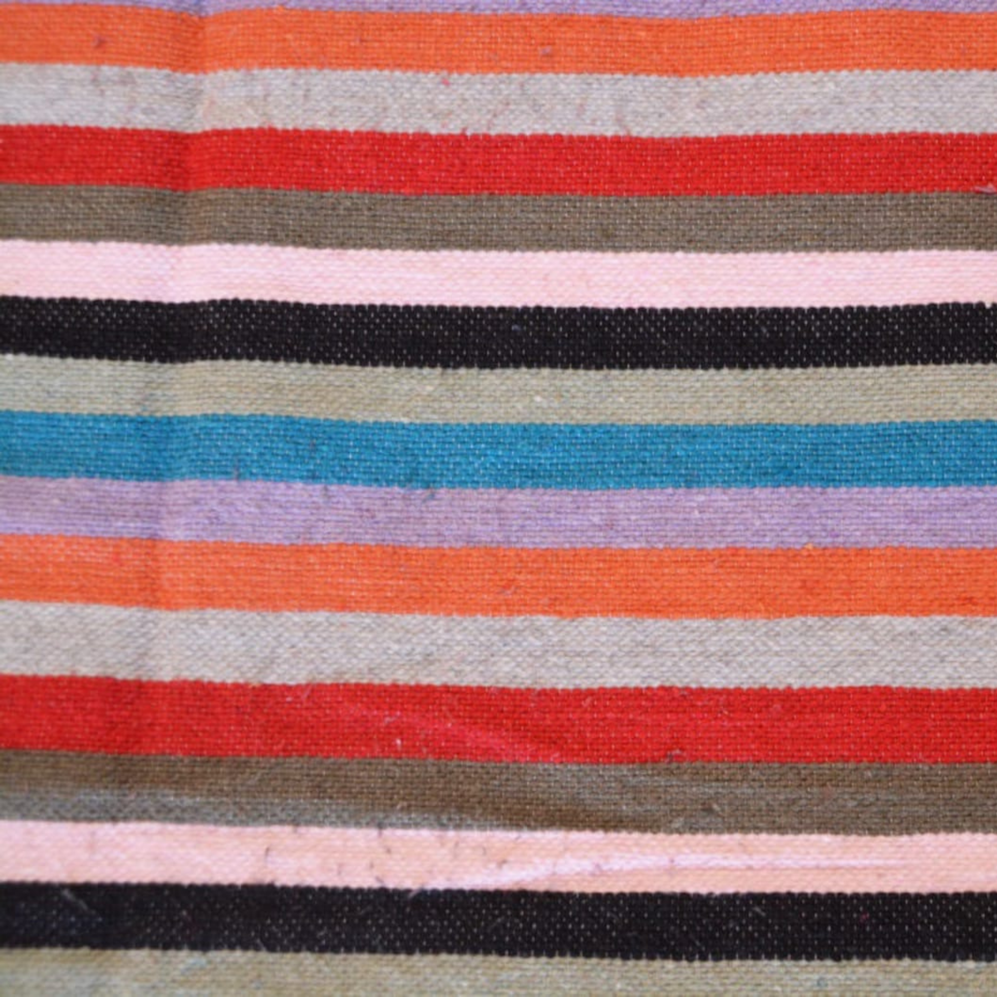 Moroccan blanket multicolor stripes Tassels bed spread - berberlifeshop