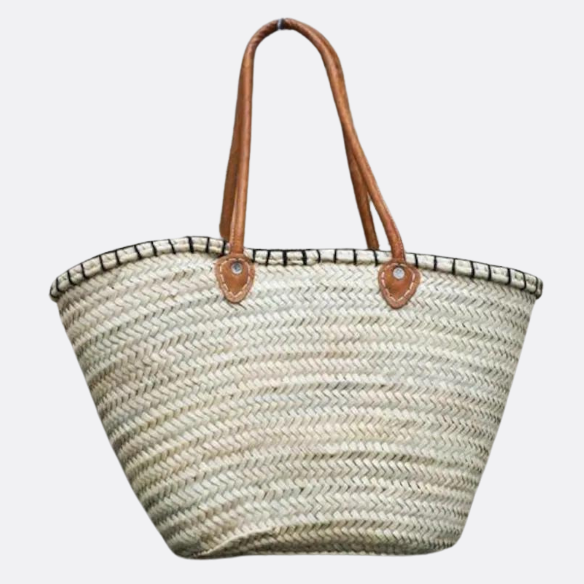 Wink Sequins straw bag with Leather Handles - berberlifeshop