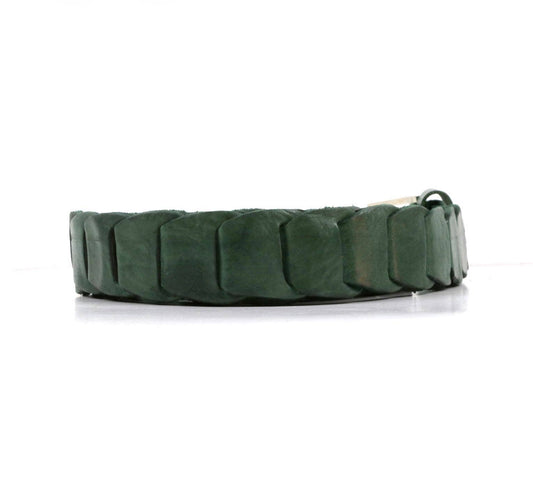 Natural multicolor braided leather belt - berberlifeshop