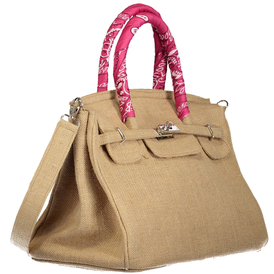 Bandana-Handled Jute Birkin Bag with Shoulder Strap - berberlifeshop