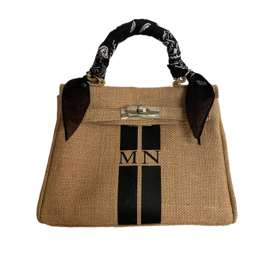 Tie and Dye Jute Kelly Bag with Shoulder Strap - berberlifeshop