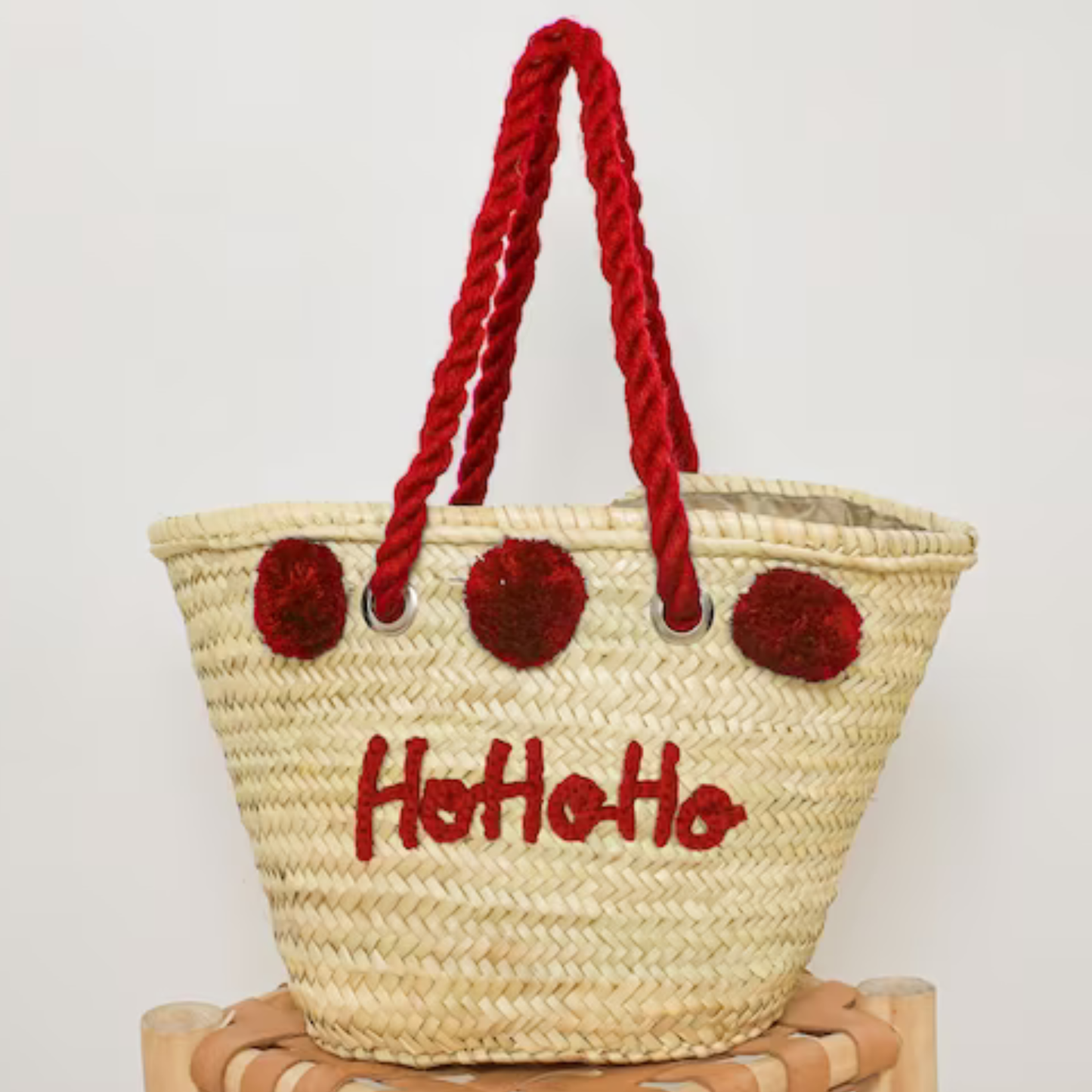 Santa's Sack Handwoven Chrismas Straw Bag