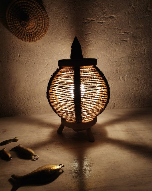 Pomegranate lamp woven in thread of Doum - berberlifeshop