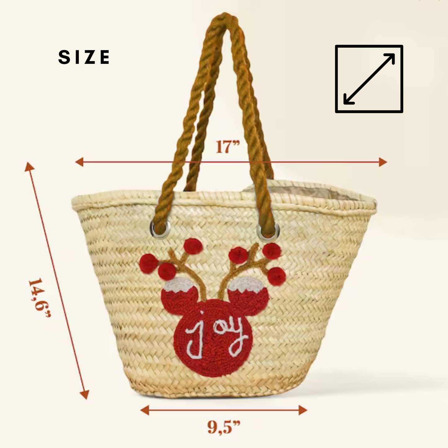 Santa's Sack Handwoven Chrismas Straw Bag