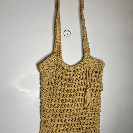 Crochet Rope Net Bag Boho Chic Large Rectangular
