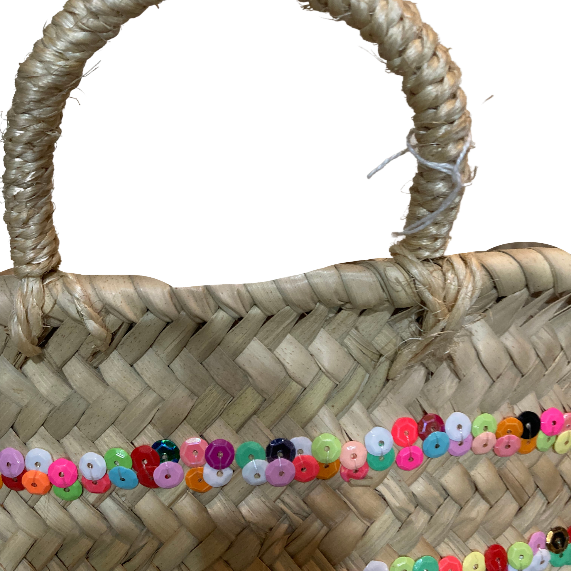 Small Multi-Lined Sequin Straw Summer Bag - berberlifeshop