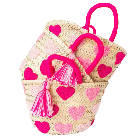 Valentine's Day Multiple Hearts Straw Bag - berberlifeshop