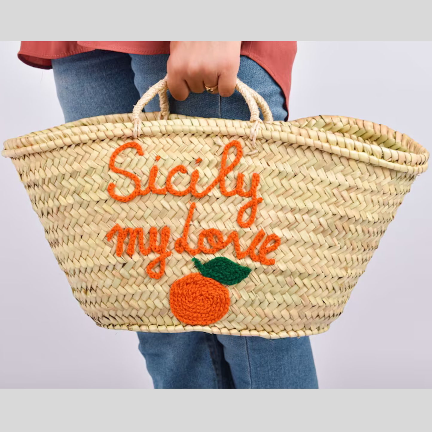 Customized Summer Designs with Wool Threads Straw Bag