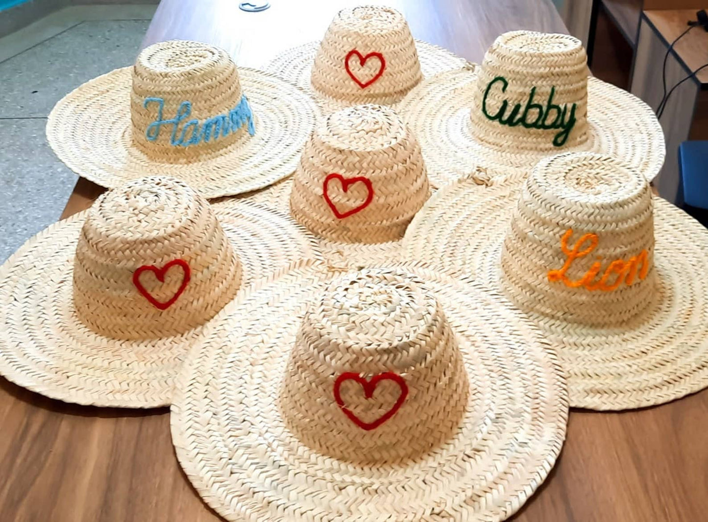 Moroccan Handmade straw bucket hat , custom straw hat - berberlifeshop
