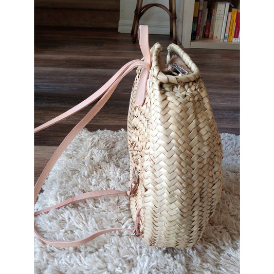 Round Straw Bag Backpack - berberlifeshop