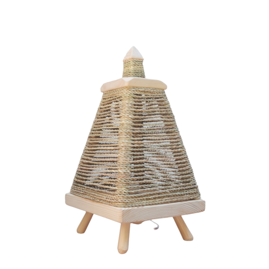 Pyramidal lamp woven in thread of Doum - berberlifeshop