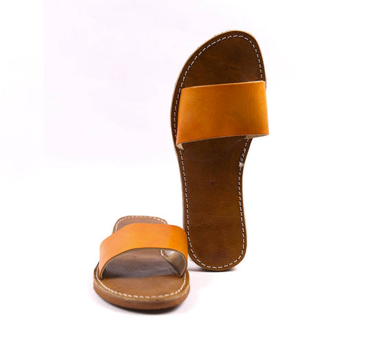 Orange leather Sandal - berberlifeshop