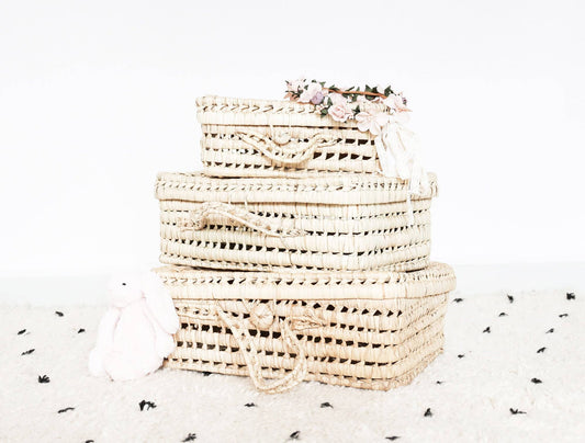 Wicker suitcases, storage, natural materials boho & Chic - berberlifeshop