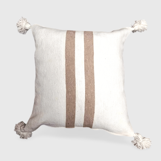 HANDWOVEN POMPOM STRIPE PILLOW COVER 50X50 - berberlifeshop