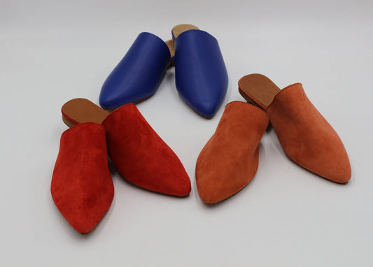 Moroccan Womens leather mules Multi Colors - berberlifeshop