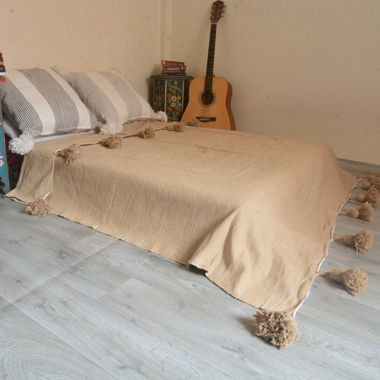 Moroccan blanket Sourdough Tassels bed spread - berberlifeshop