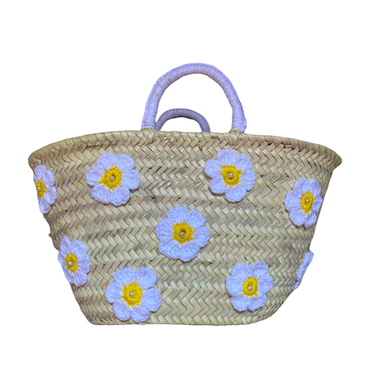 Daisy Embroidered Straw Bag - berberlifeshop