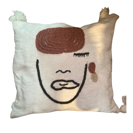 Line Art Artful Face Weave Pillows - berberlifeshop