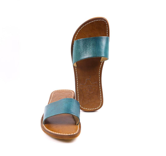 Turquoise leather Sandal - berberlifeshop