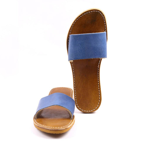 Blue Denim leather Sandal - berberlifeshop