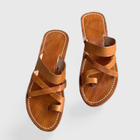 Stripes leather Sandal - berberlifeshop